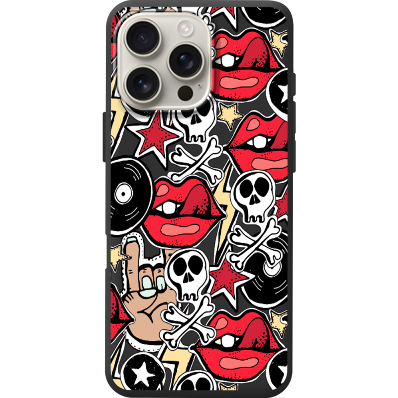 Черный чехол BoxFace Apple iPhone 16 Pro Max Rock Graffiti