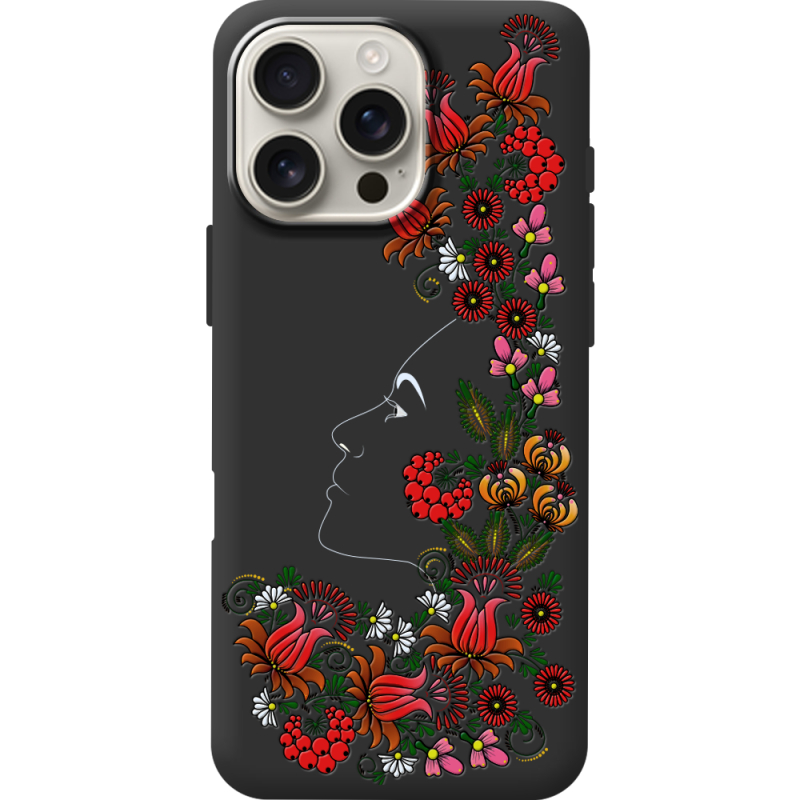 Черный чехол BoxFace Apple iPhone 16 Pro Max 3D Ukrainian Muse