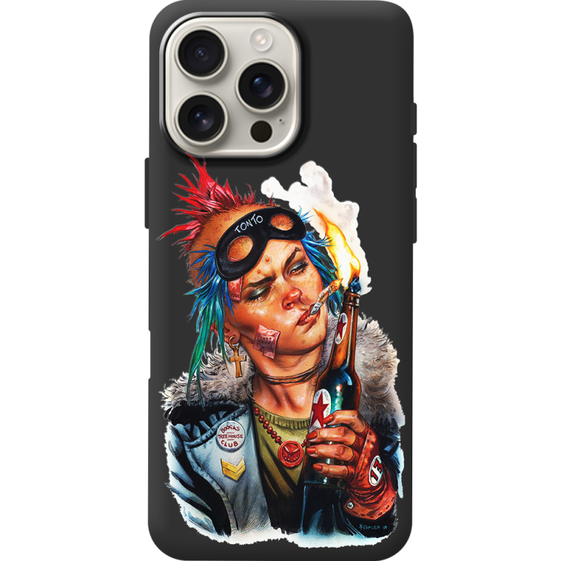 Черный чехол BoxFace Apple iPhone 16 Pro Max Tanker Girl