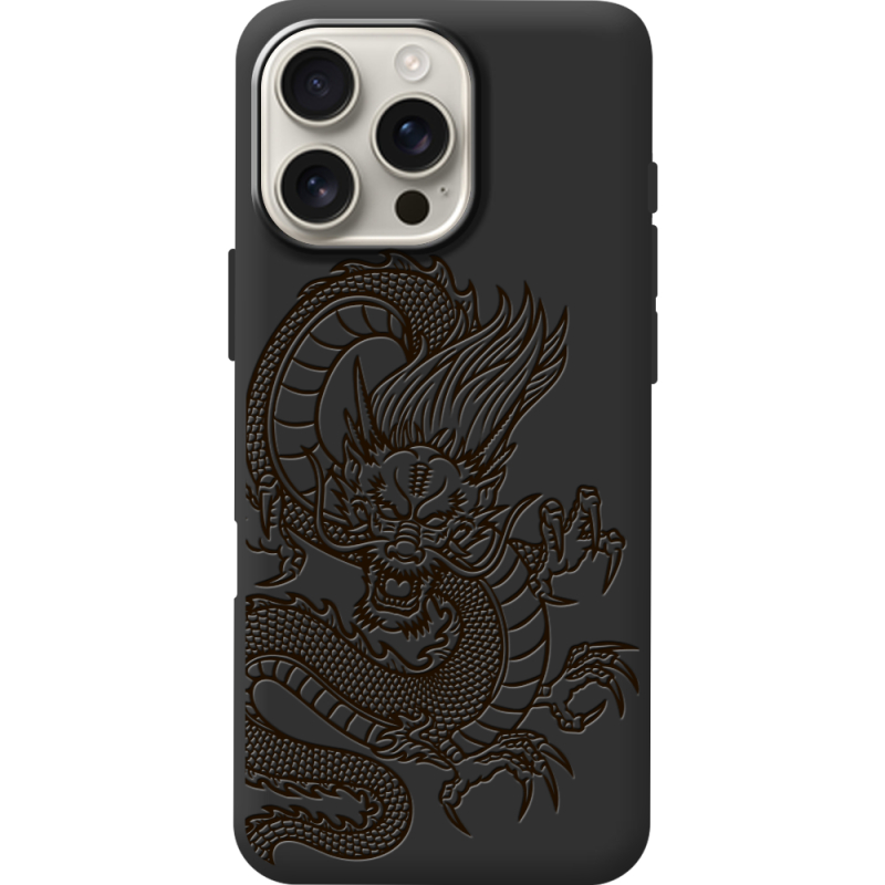 Черный чехол BoxFace Apple iPhone 16 Pro Max Chinese Dragon