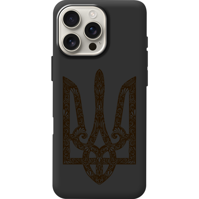 Черный чехол BoxFace Apple iPhone 16 Pro Max Ukrainian Trident