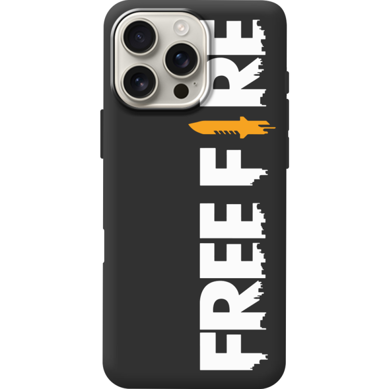 Черный чехол BoxFace Apple iPhone 16 Pro Max Free Fire White Logo