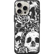 Черный чехол BoxFace Apple iPhone 16 Pro Max Skull and Roses