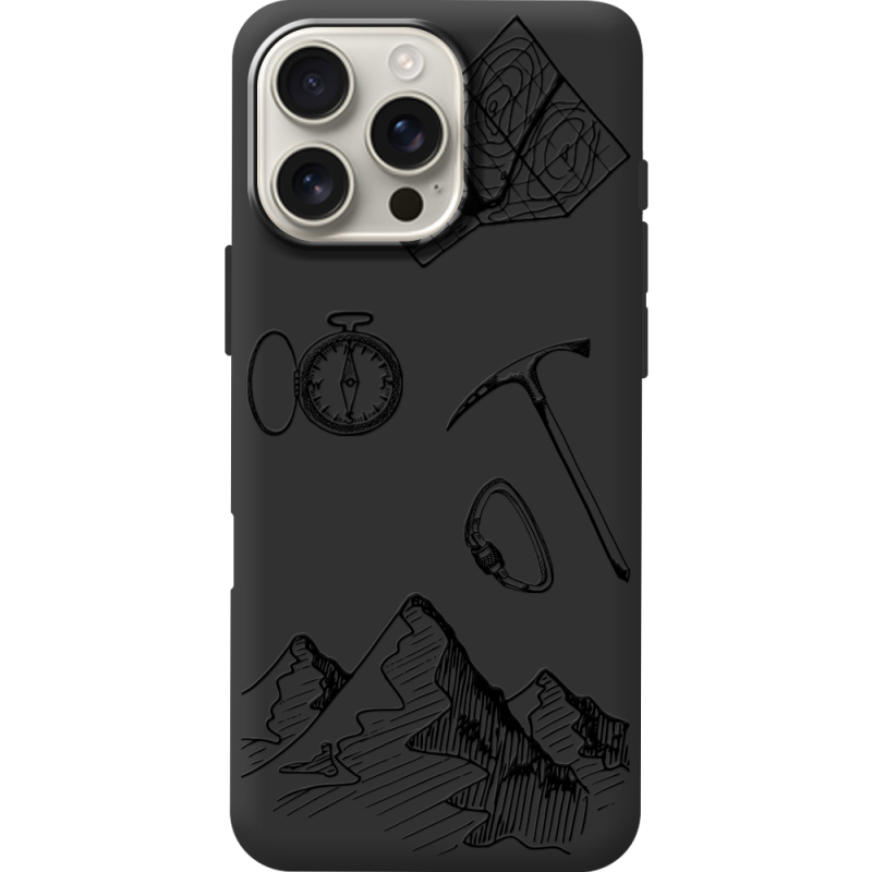 Черный чехол BoxFace Apple iPhone 16 Pro Max Mountains