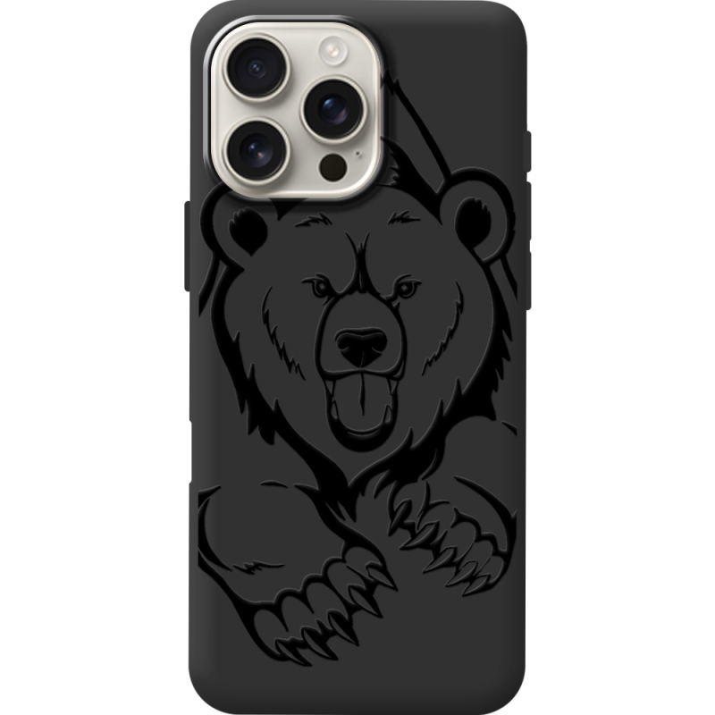 Черный чехол BoxFace Apple iPhone 16 Pro Max Grizzly Bear