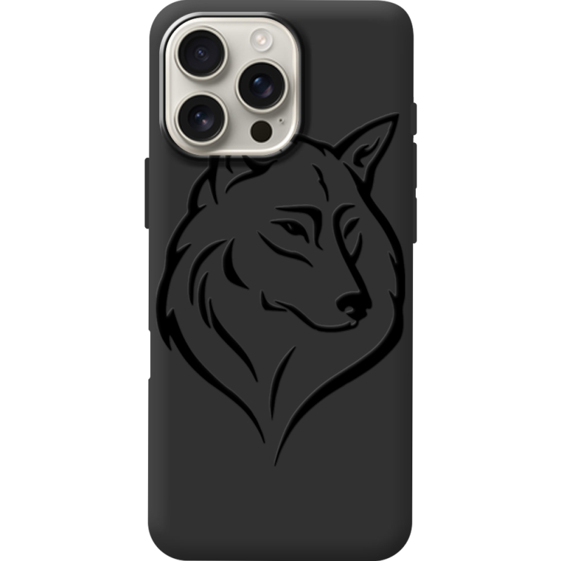 Черный чехол BoxFace Apple iPhone 16 Pro Max Wolf