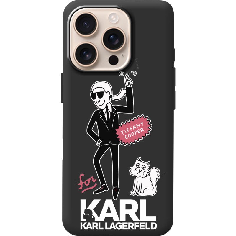 Черный чехол BoxFace Apple iPhone 16 Pro For Karl