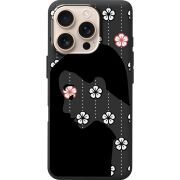 Черный чехол BoxFace Apple iPhone 16 Pro Flower Hair