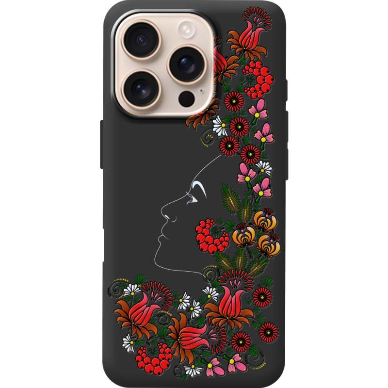 Черный чехол BoxFace Apple iPhone 16 Pro 3D Ukrainian Muse