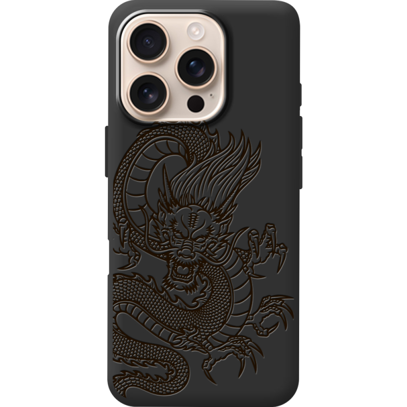 Черный чехол BoxFace Apple iPhone 16 Pro Chinese Dragon