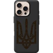 Черный чехол BoxFace Apple iPhone 16 Pro Ukrainian Trident