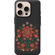 Черный чехол BoxFace Apple iPhone 16 Pro Ukrainian Ornament