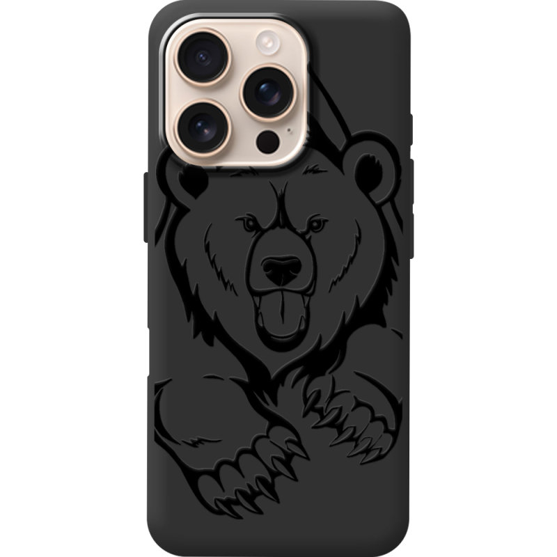 Черный чехол BoxFace Apple iPhone 16 Pro Grizzly Bear