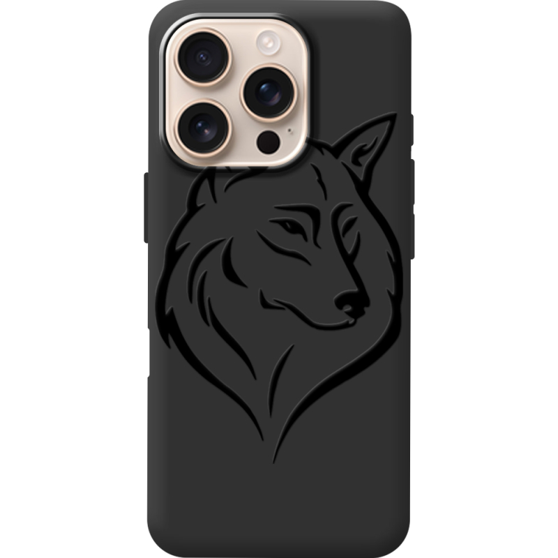 Черный чехол BoxFace Apple iPhone 16 Pro Wolf