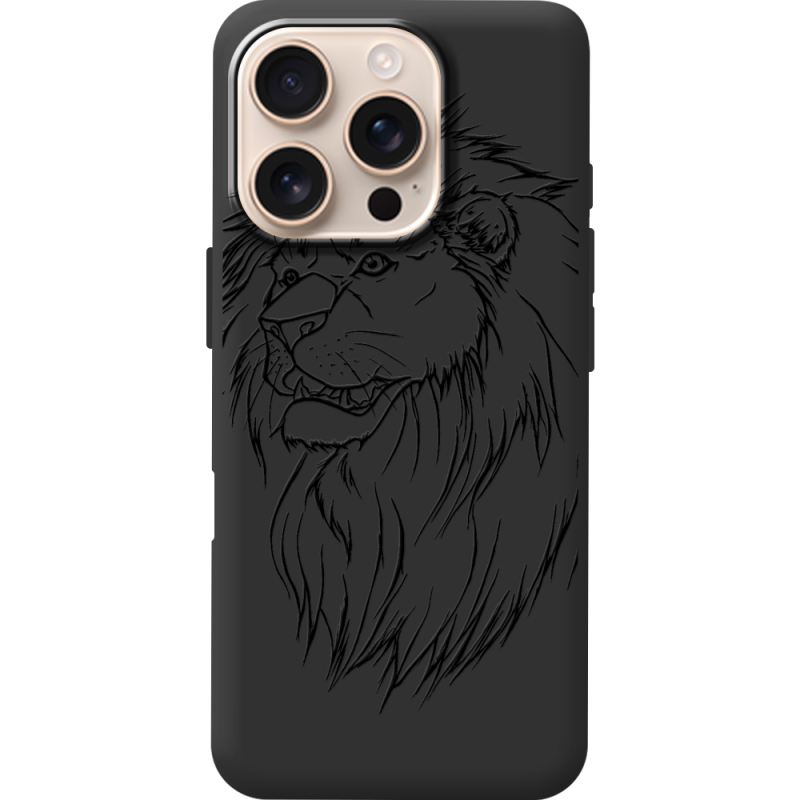 Черный чехол BoxFace Apple iPhone 16 Pro Lion