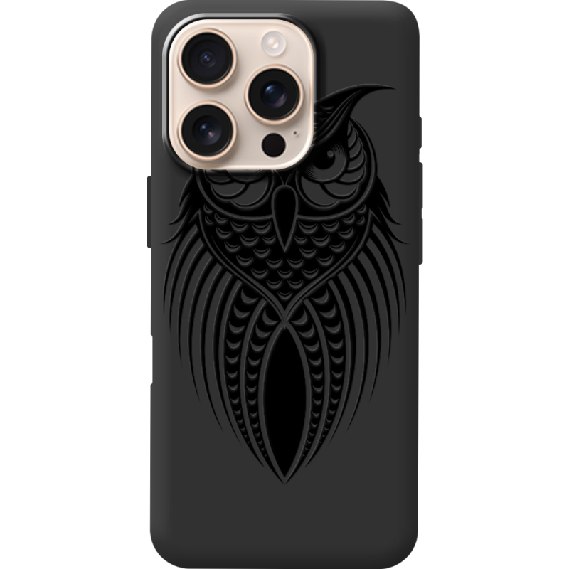 Черный чехол BoxFace Apple iPhone 16 Pro Owl