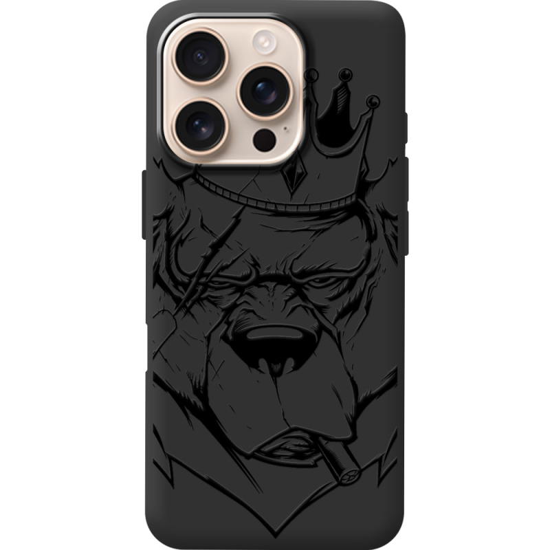 Черный чехол BoxFace Apple iPhone 16 Pro Bear King