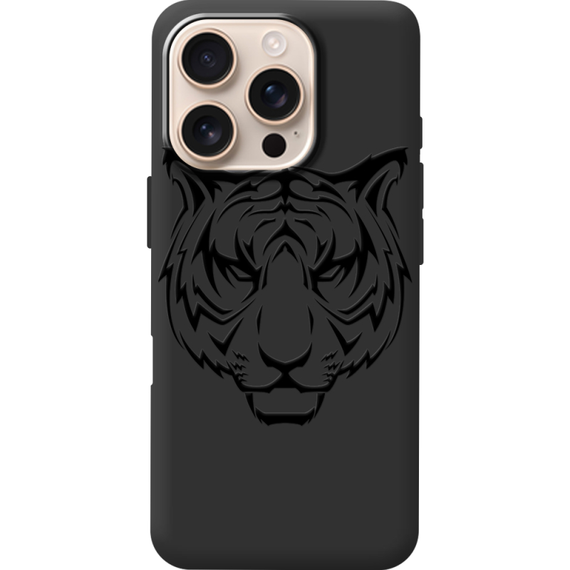 Черный чехол BoxFace Apple iPhone 16 Pro Tiger