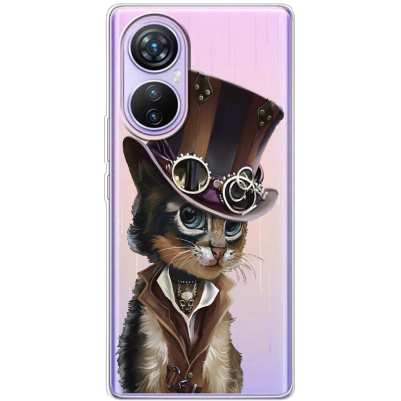 Прозрачный чехол BoxFace Blackview A200 Pro Steampunk Cat