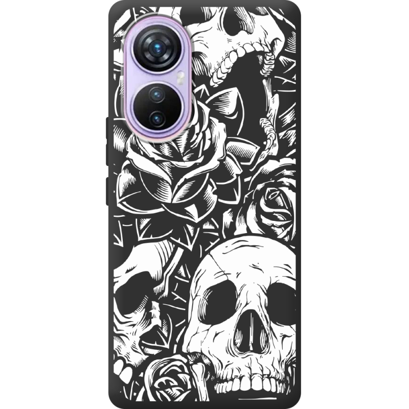 Черный чехол BoxFace Blackview A200 Pro Skull and Roses