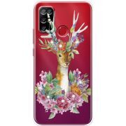 Чехол со стразами BoxFace Doogee X96 Pro Deer with flowers