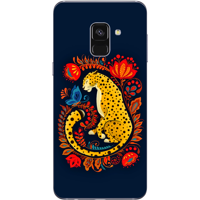 Чехол Uprint Samsung A730 Galaxy A8 Plus 2018 Petrykivka Leopard