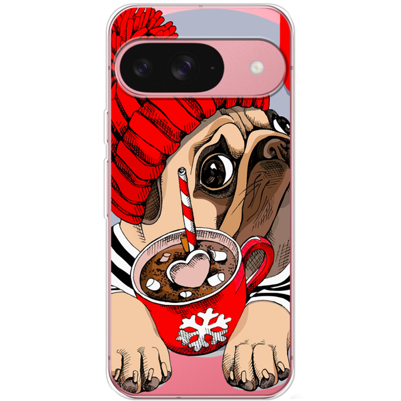 Прозрачный чехол BoxFace Google Pixel 9 Winter Puggy