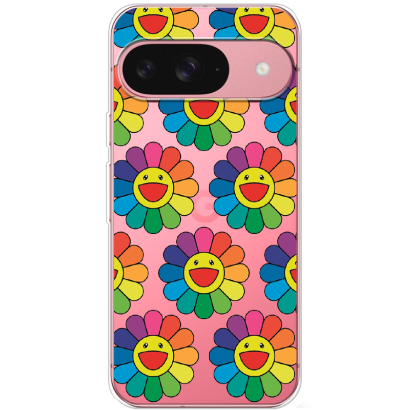 Прозрачный чехол BoxFace Google Pixel 9 Hippie Flowers