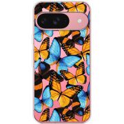 Прозрачный чехол BoxFace Google Pixel 9 Butterfly Morpho