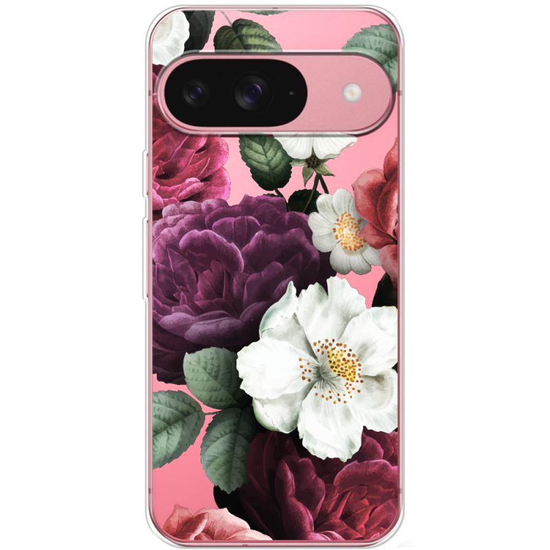 Прозрачный чехол BoxFace Google Pixel 9 Floral Dark Dreams