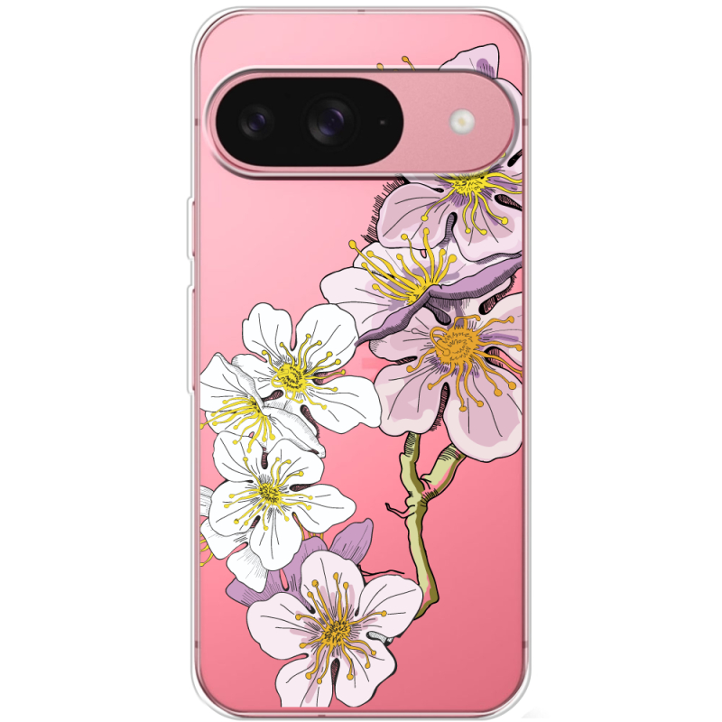 Прозрачный чехол BoxFace Google Pixel 9 Cherry Blossom