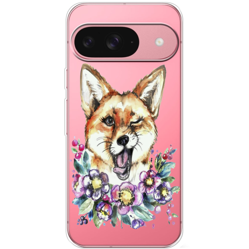 Прозрачный чехол BoxFace Google Pixel 9 Winking Fox