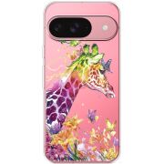 Прозрачный чехол BoxFace Google Pixel 9 Colorful Giraffe