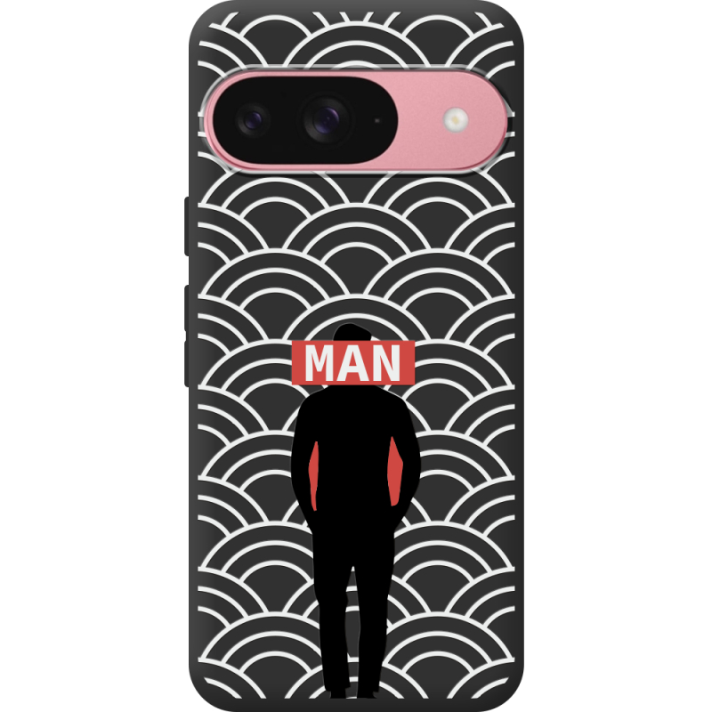 Черный чехол BoxFace Google Pixel 9 Man Pattern