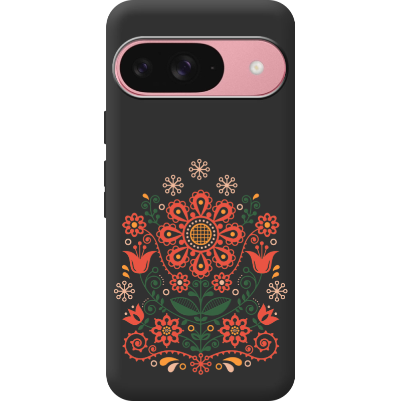 Черный чехол BoxFace Google Pixel 9 Ukrainian Ornament