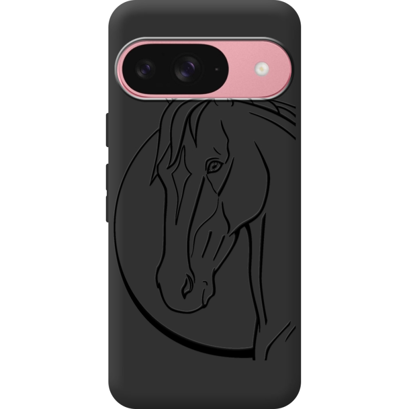 Черный чехол BoxFace Google Pixel 9 Horse