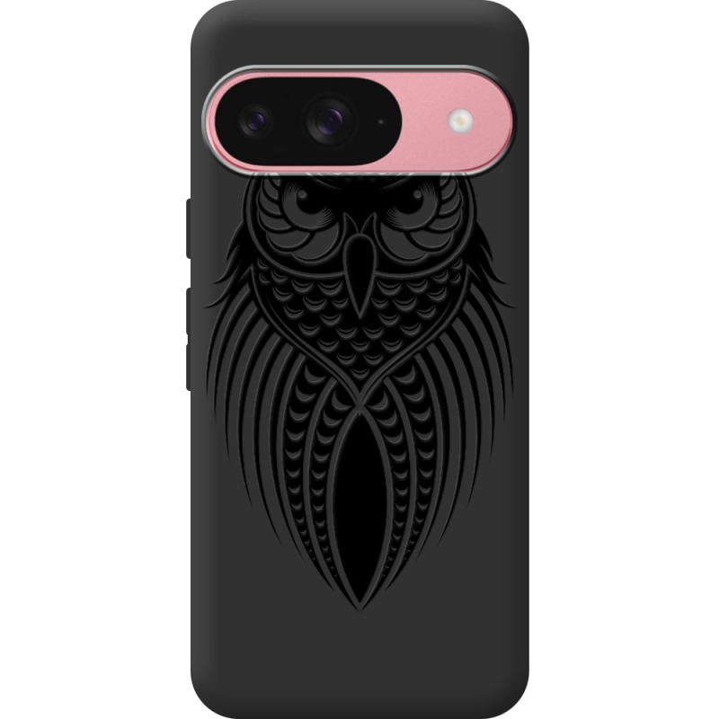 Черный чехол BoxFace Google Pixel 9 Owl