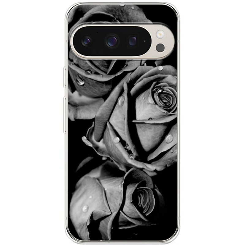 Чехол BoxFace Google Pixel 9 Pro Black and White Roses