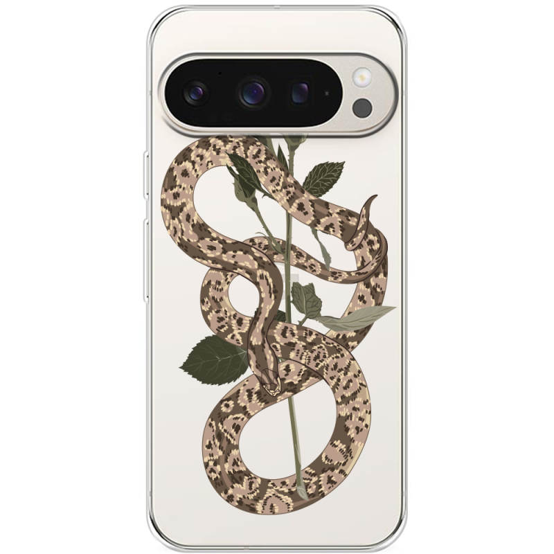 Прозрачный чехол BoxFace Google Pixel 9 Pro Glamor Snake