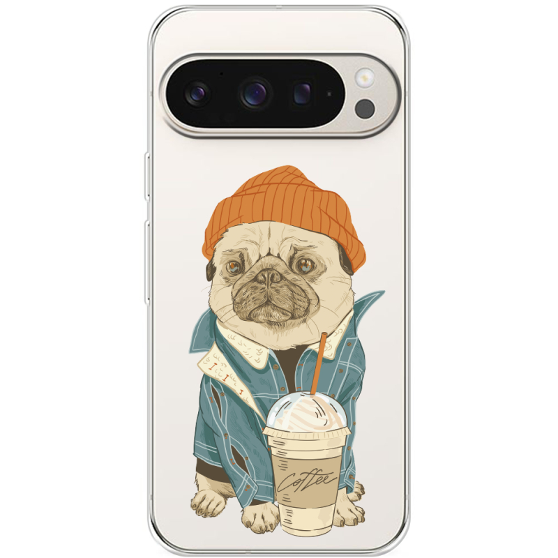 Прозрачный чехол BoxFace Google Pixel 9 Pro Dog Coffeeman