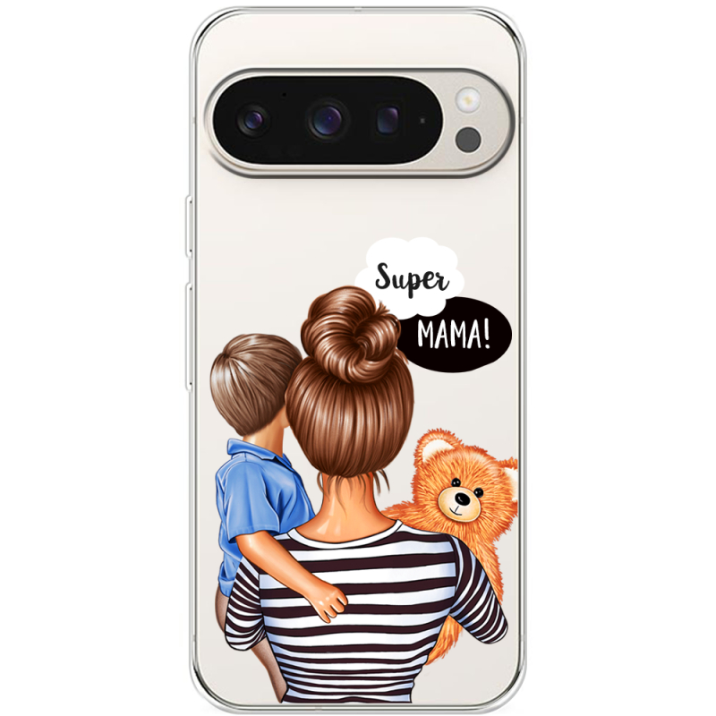 Прозрачный чехол BoxFace Google Pixel 9 Pro Super Mama and Son