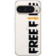 Прозрачный чехол BoxFace Google Pixel 9 Pro Free Fire Black Logo