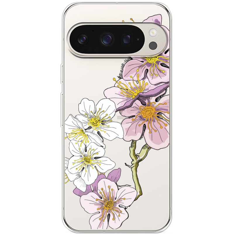 Прозрачный чехол BoxFace Google Pixel 9 Pro Cherry Blossom