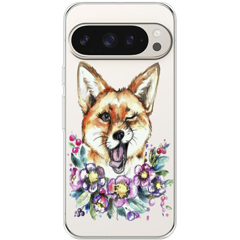 Прозрачный чехол BoxFace Google Pixel 9 Pro Winking Fox