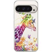 Прозрачный чехол BoxFace Google Pixel 9 Pro Colorful Giraffe