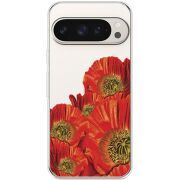 Прозрачный чехол BoxFace Google Pixel 9 Pro Red Poppies