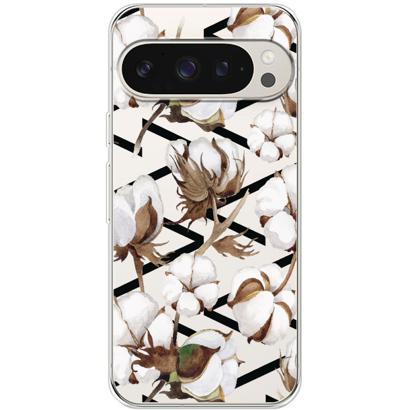 Прозрачный чехол BoxFace Google Pixel 9 Pro Cotton flowers