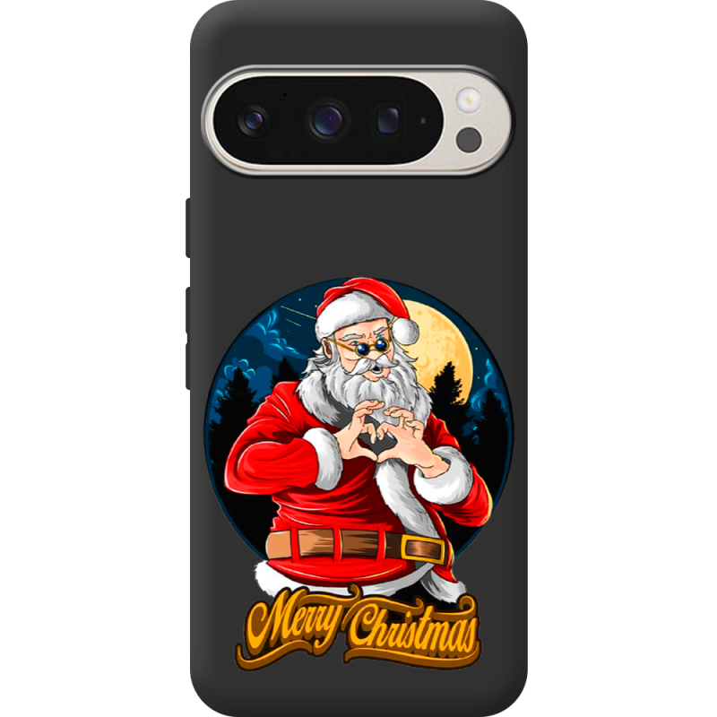 Черный чехол BoxFace Google Pixel 9 Pro Cool Santa