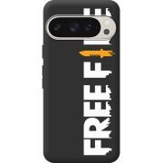 Черный чехол BoxFace Google Pixel 9 Pro Free Fire White Logo