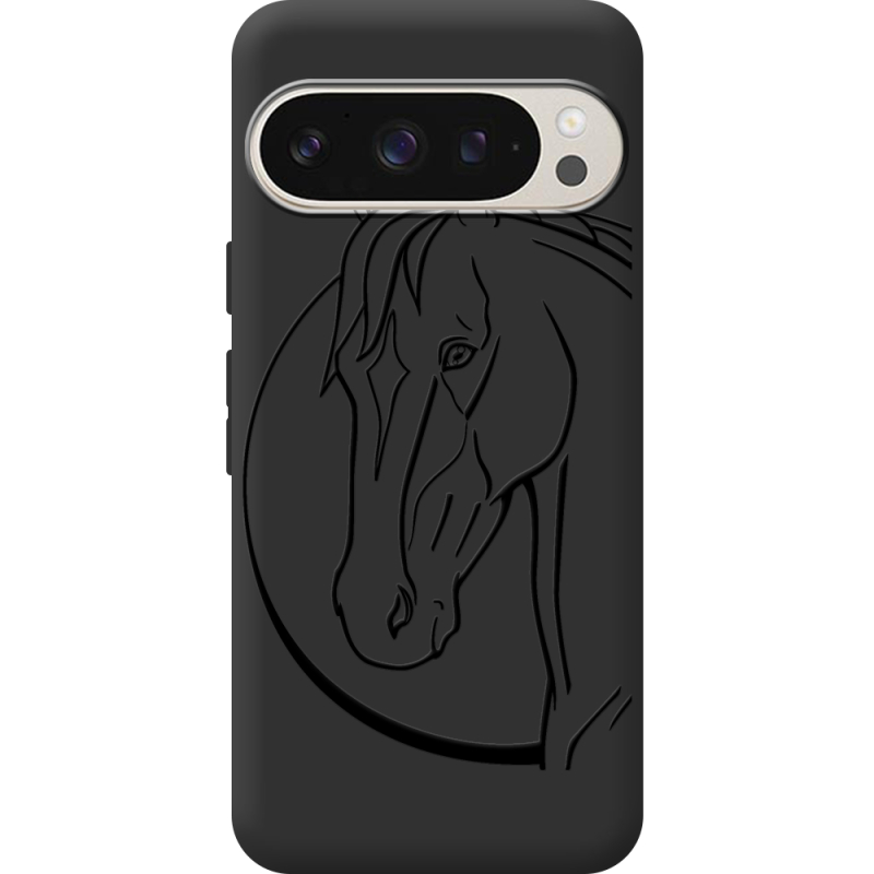 Черный чехол BoxFace Google Pixel 9 Pro Horse